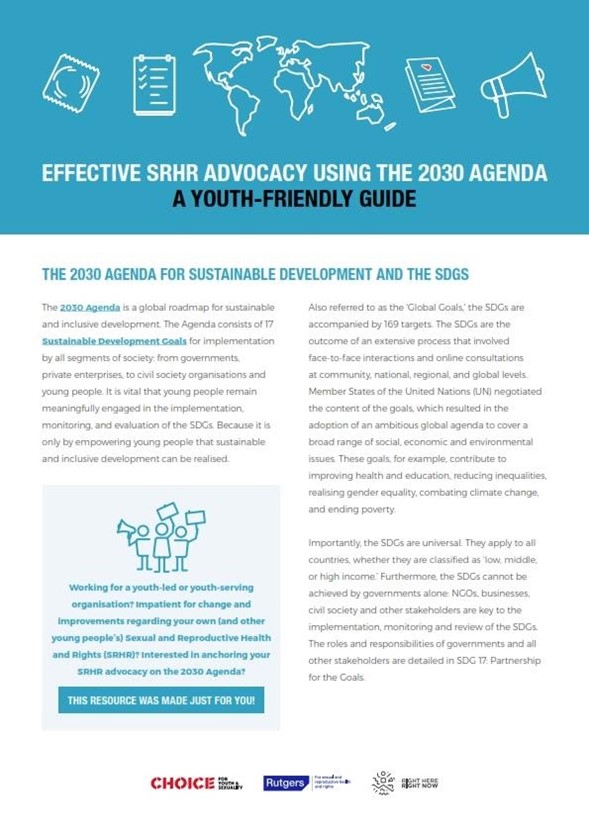 Effective SRHR advocacy using the 2030 agenda Rutgers International